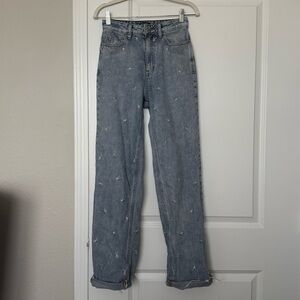 Playboy x PacSun Embroidered Bunny Logo High Rise Mom Jeans | US 25